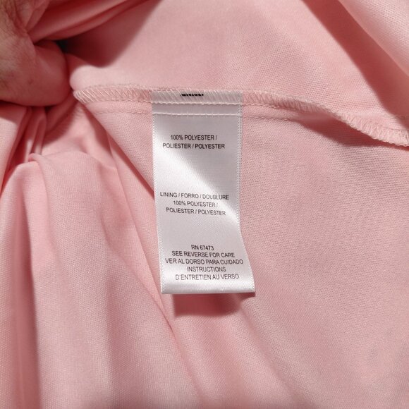 NWT Taylor Pink Chiffon Flutter Sleeve Faux Wrap Assymetrical Maxi Dress Size 8 - Picture 9 of 16